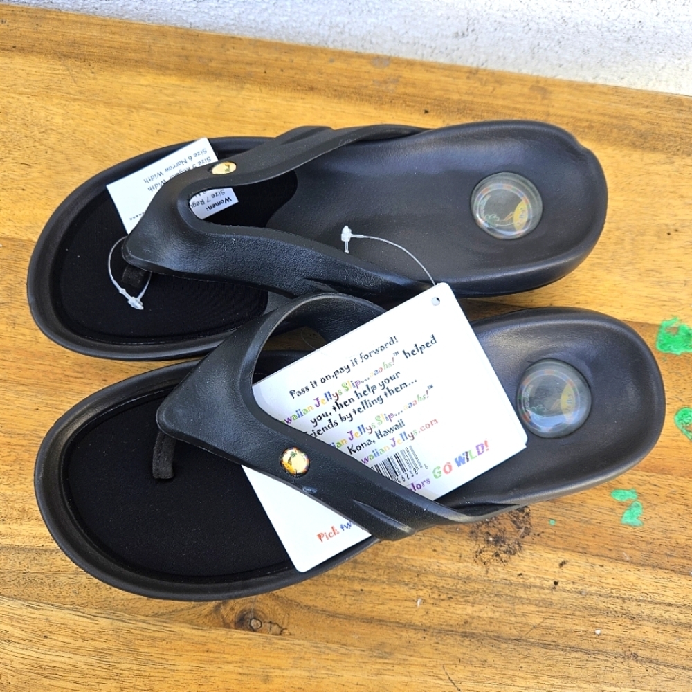 Hawaiian Jellys Ultra Comfort O'o Black Lava Unisex Sandals Women's Siz… - Picture 14 of 16